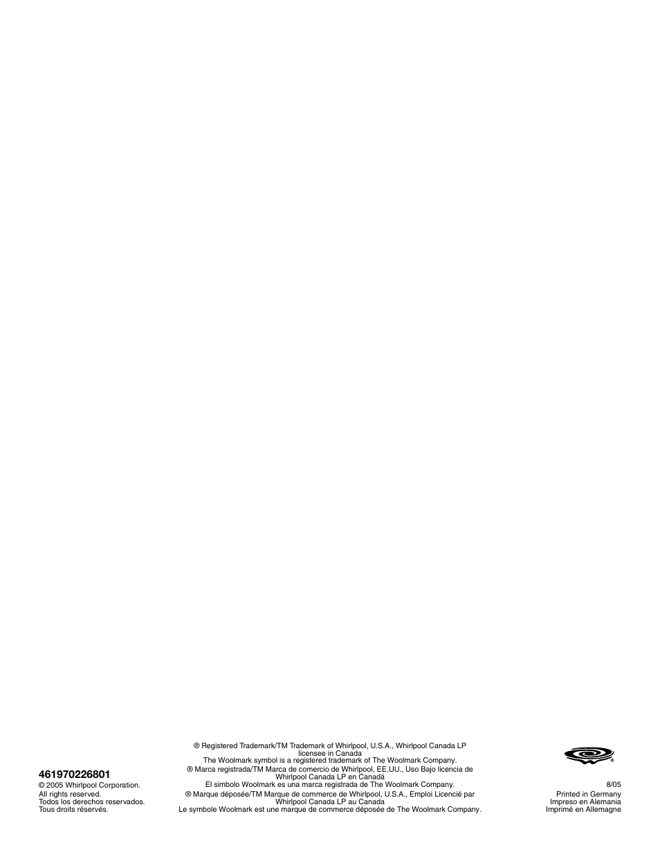 Whirlpool 8182674 User Manual | Page 68 / 68