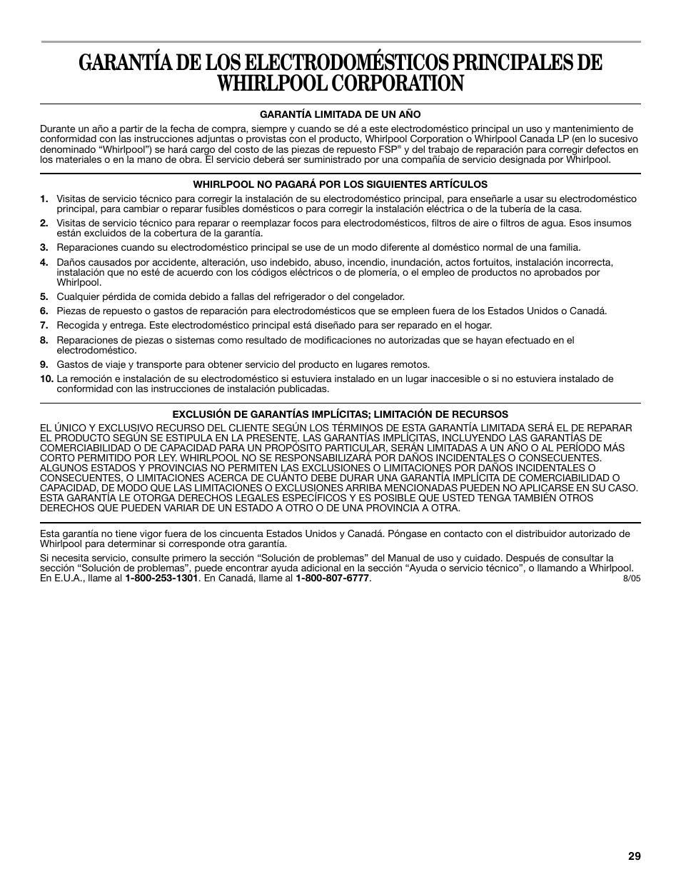 Whirlpool 2315209 User Manual | Page 29 / 44