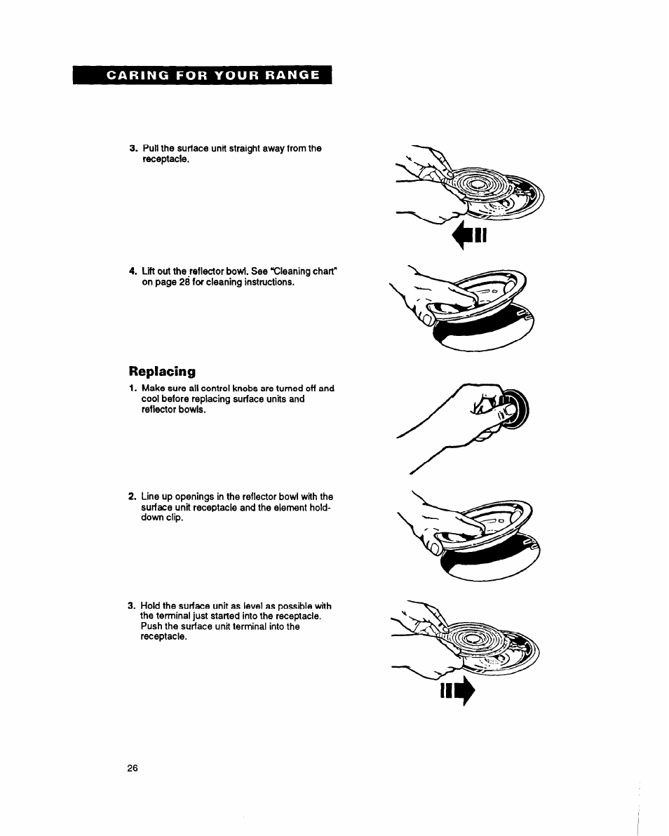 Replacing | Whirlpool FES355Y User Manual | Page 26 / 32