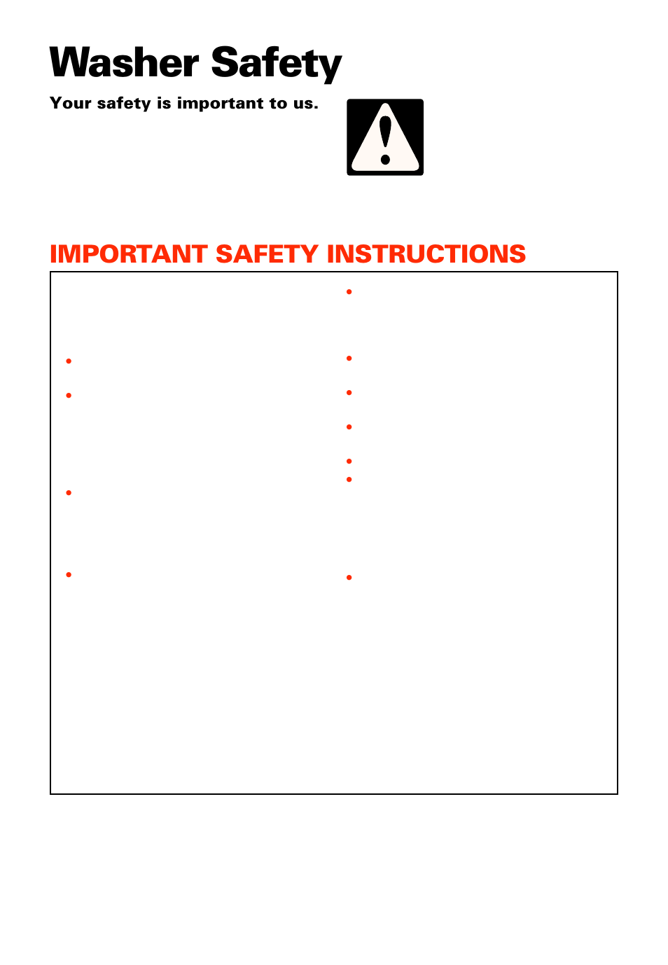Washer safety, Important safety instructions, Warning | Save these instructions | Whirlpool 3950306 User Manual | Page 3 / 24