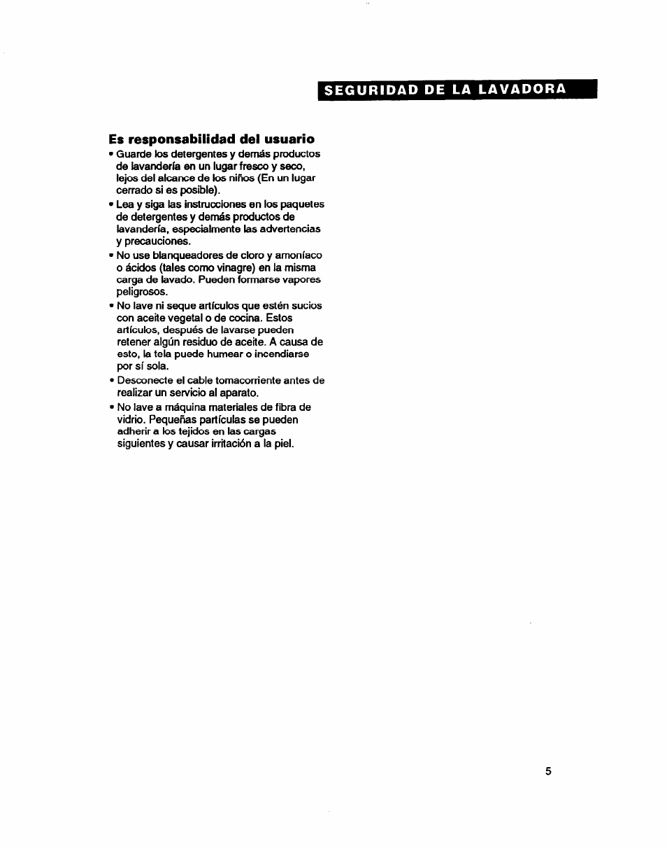 Es responsabilidad del usuario | Whirlpool 7LSC9245BN0R User Manual | Page 30 / 61