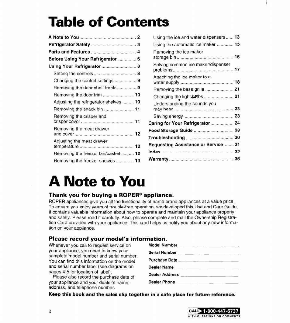 Whirlpool FREEZERS User Manual | Page 2 / 36
