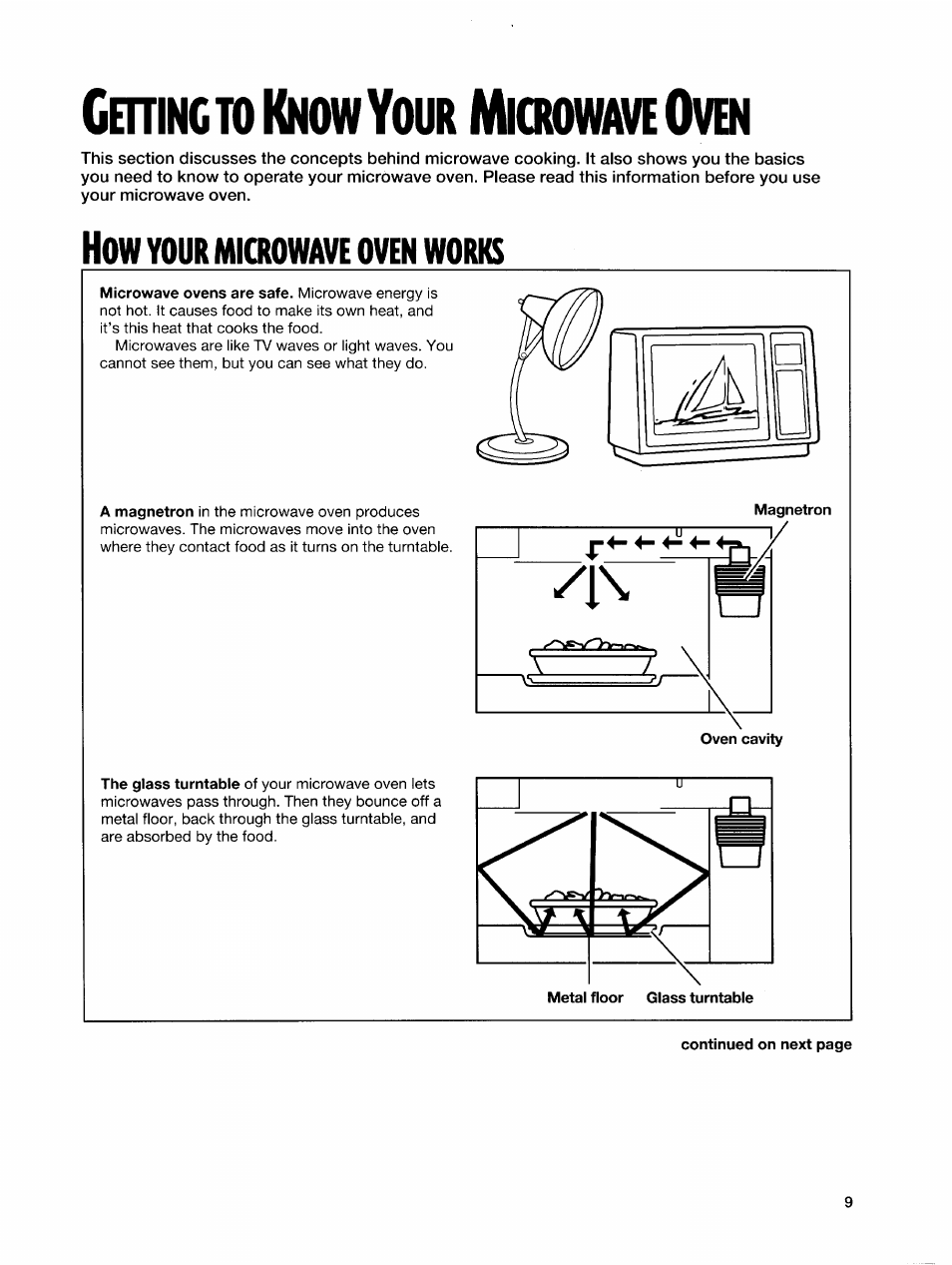 Ceitincto knowyour miaioiiimiffi oven, How your microwave oven works, Miaioiiimiffi o | Eitincto | Whirlpool GH7145XF User Manual | Page 9 / 47