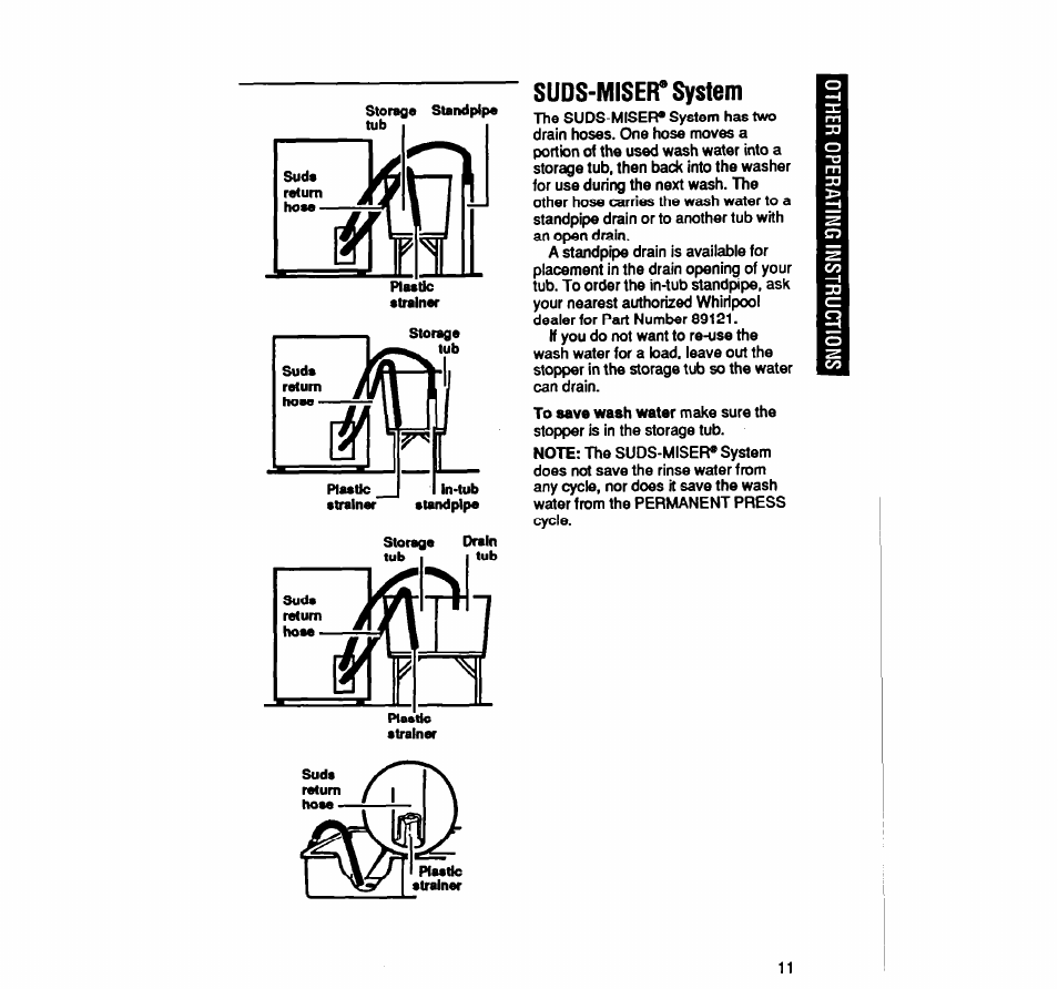 Suds-miser* system | Whirlpool LA5588XY User Manual | Page 11 / 16