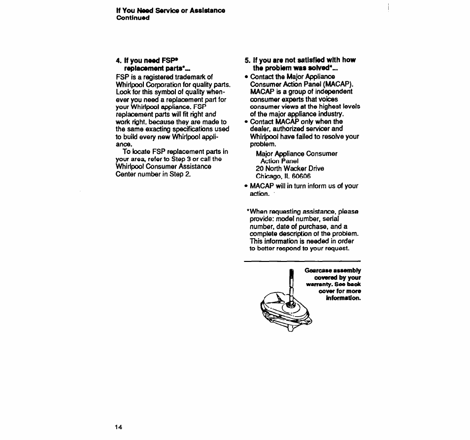 Whirlpool LA5588XY User Manual | Page 14 / 16