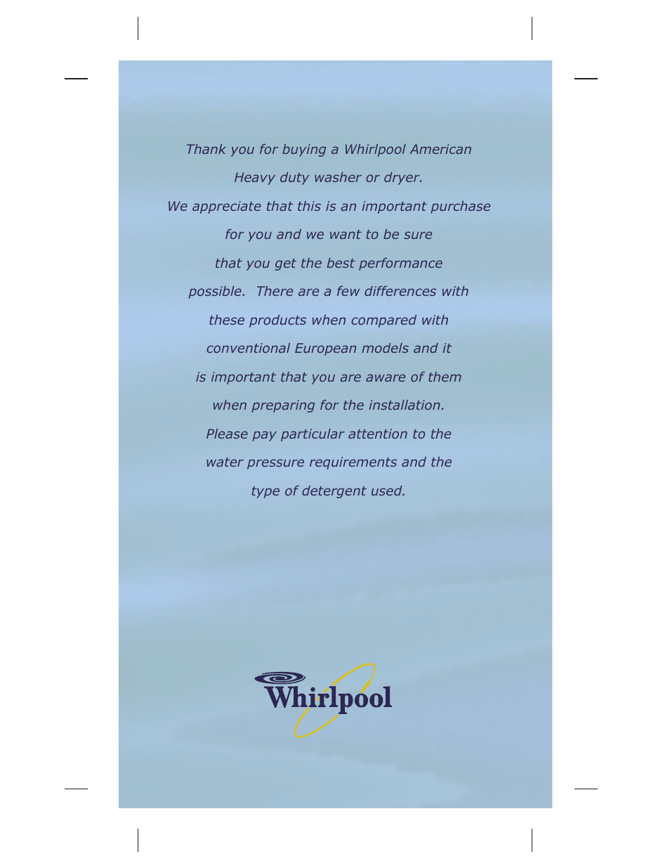 Whirlpool AMERICAN HEAVY DUTY LAUNDRY PRODUCTS W10131548B User Manual | Page 2 / 12