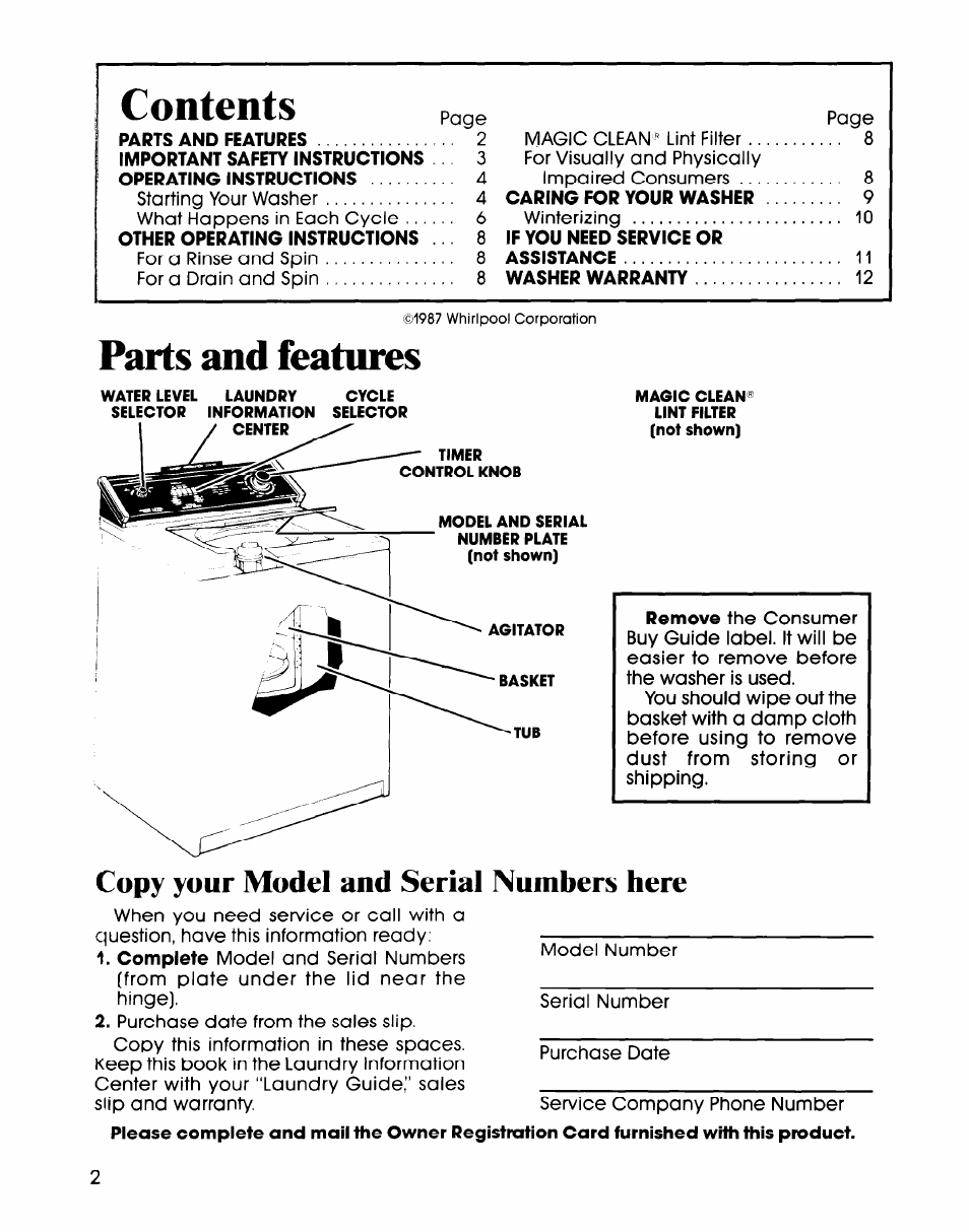 Whirlpool LA6150XS User Manual | Page 2 / 12