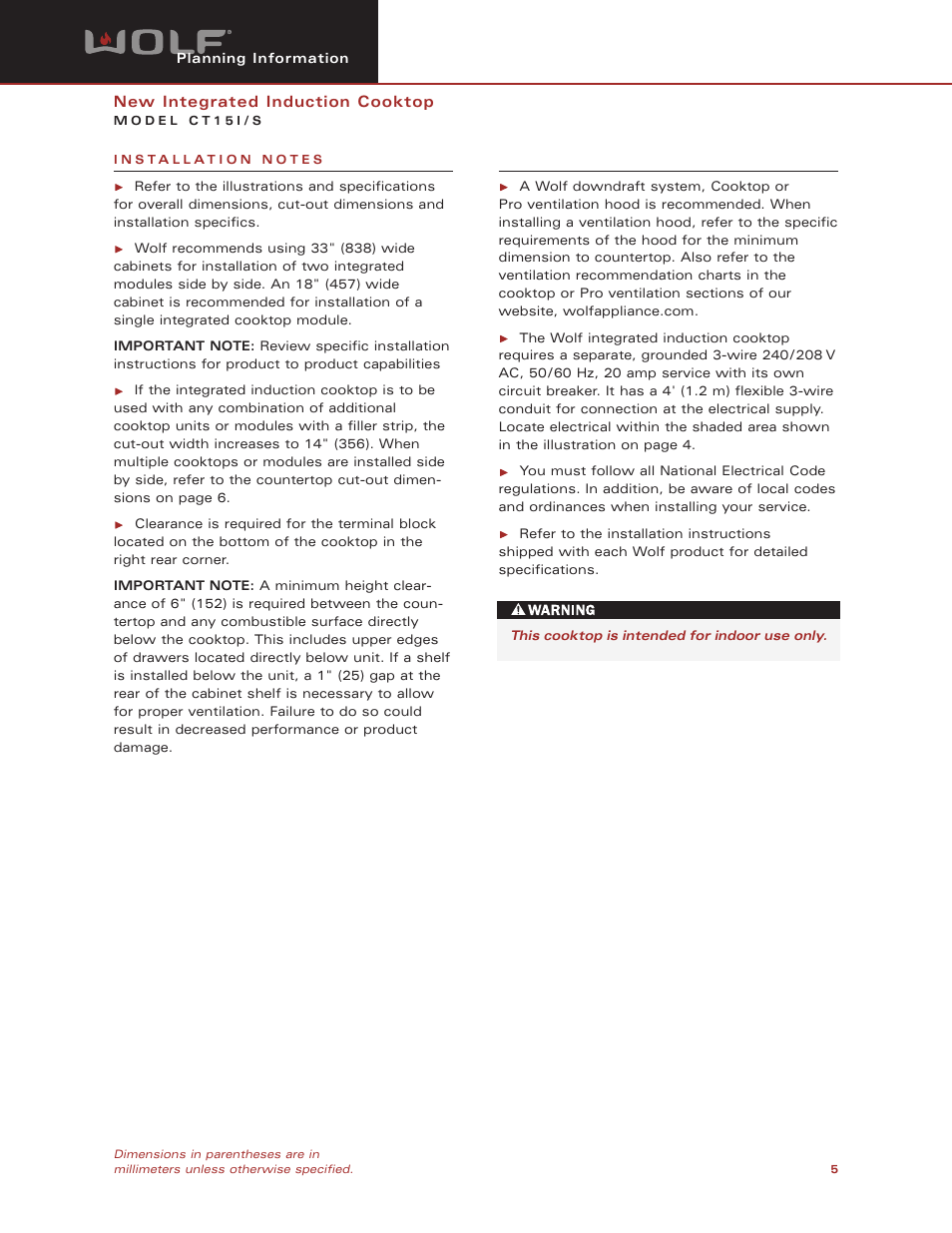 Wolf CT15I/S User Manual | Page 5 / 6