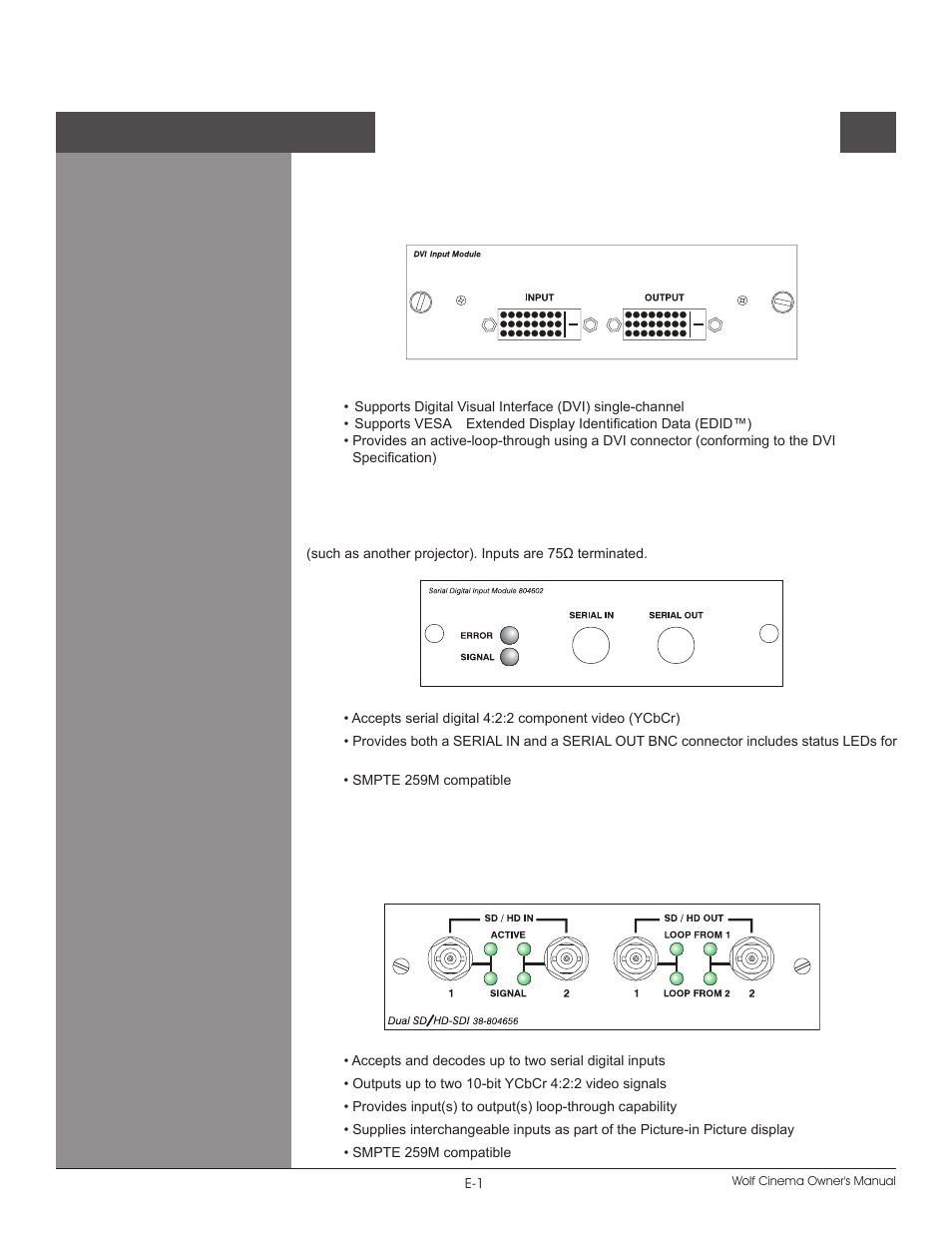 Optional input modules | Wolf DCX-1000I User Manual | Page 150 / 152