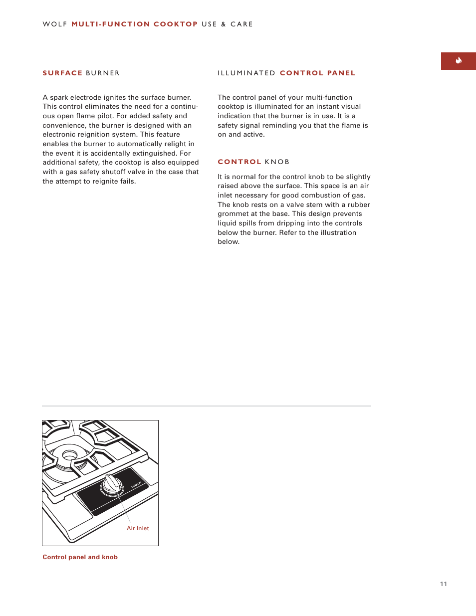 Wolf MULTI FUNCTION COOKTOP ICBIM15 User Manual | Page 11 / 72