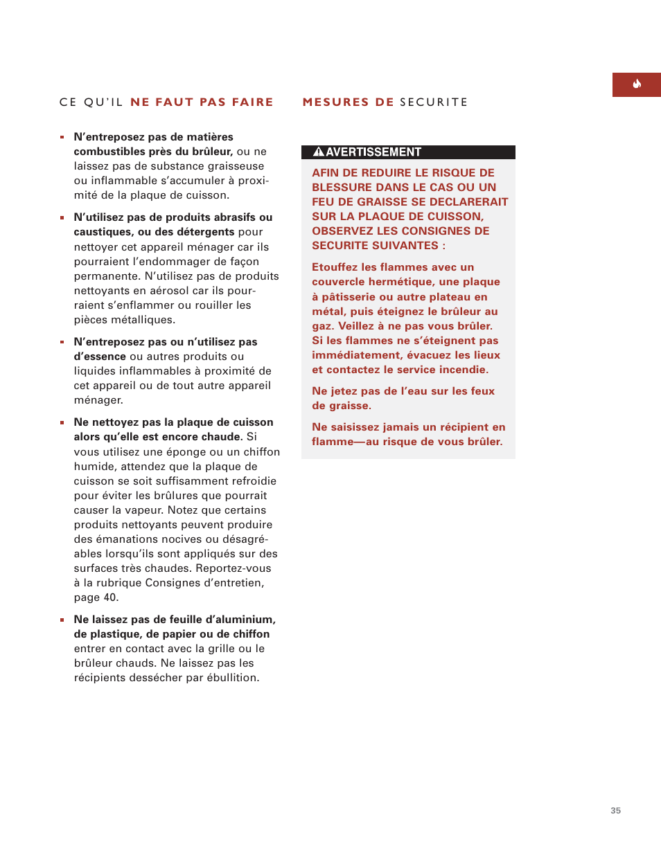 Wolf MULTI FUNCTION COOKTOP ICBIM15 User Manual | Page 35 / 72
