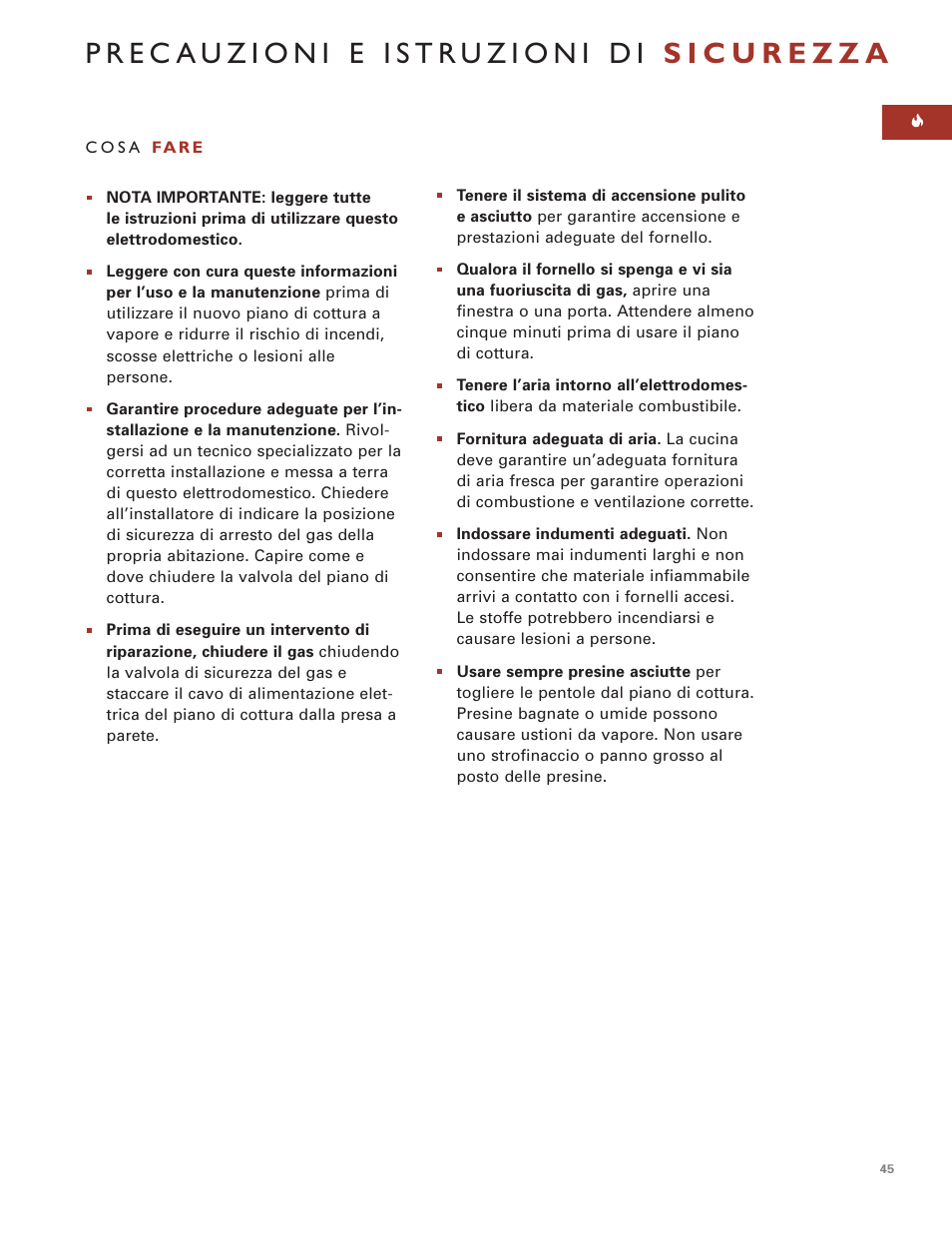 Wolf MULTI FUNCTION COOKTOP ICBIM15 User Manual | Page 45 / 72
