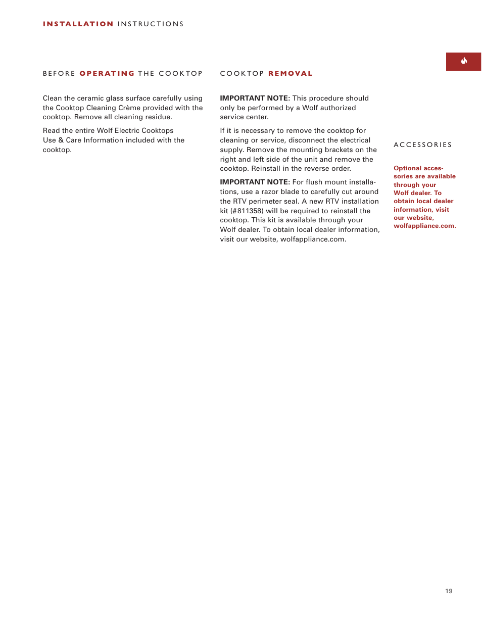 Wolf ICBCT30EU User Manual | Page 19 / 94