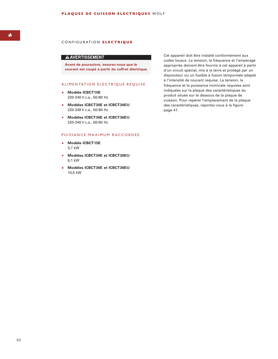 Wolf ICBCT30EU User Manual | Page 52 / 94