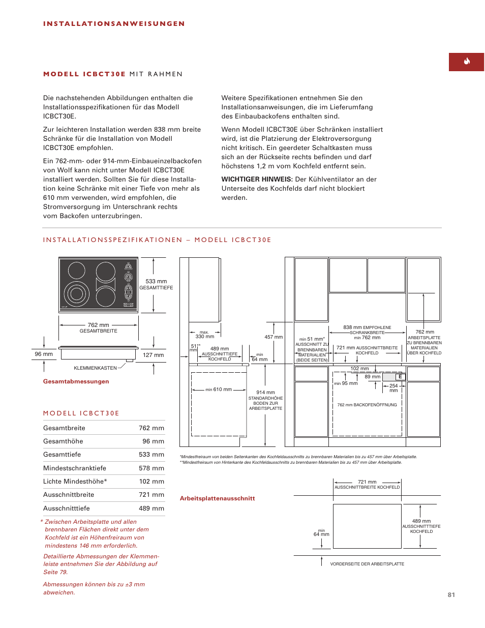 Wolf ICBCT30EU User Manual | Page 81 / 94