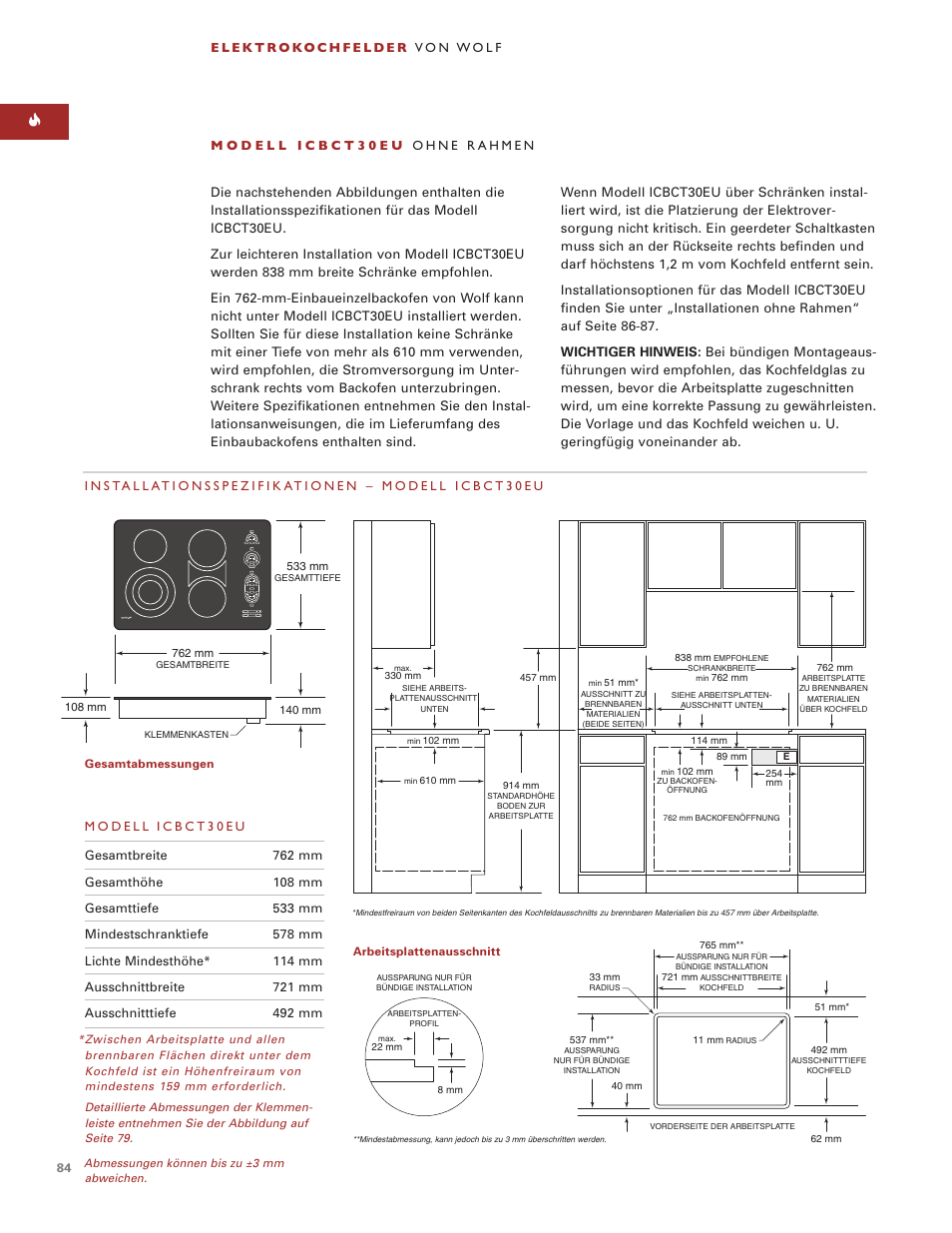 Wolf ICBCT30EU User Manual | Page 84 / 94