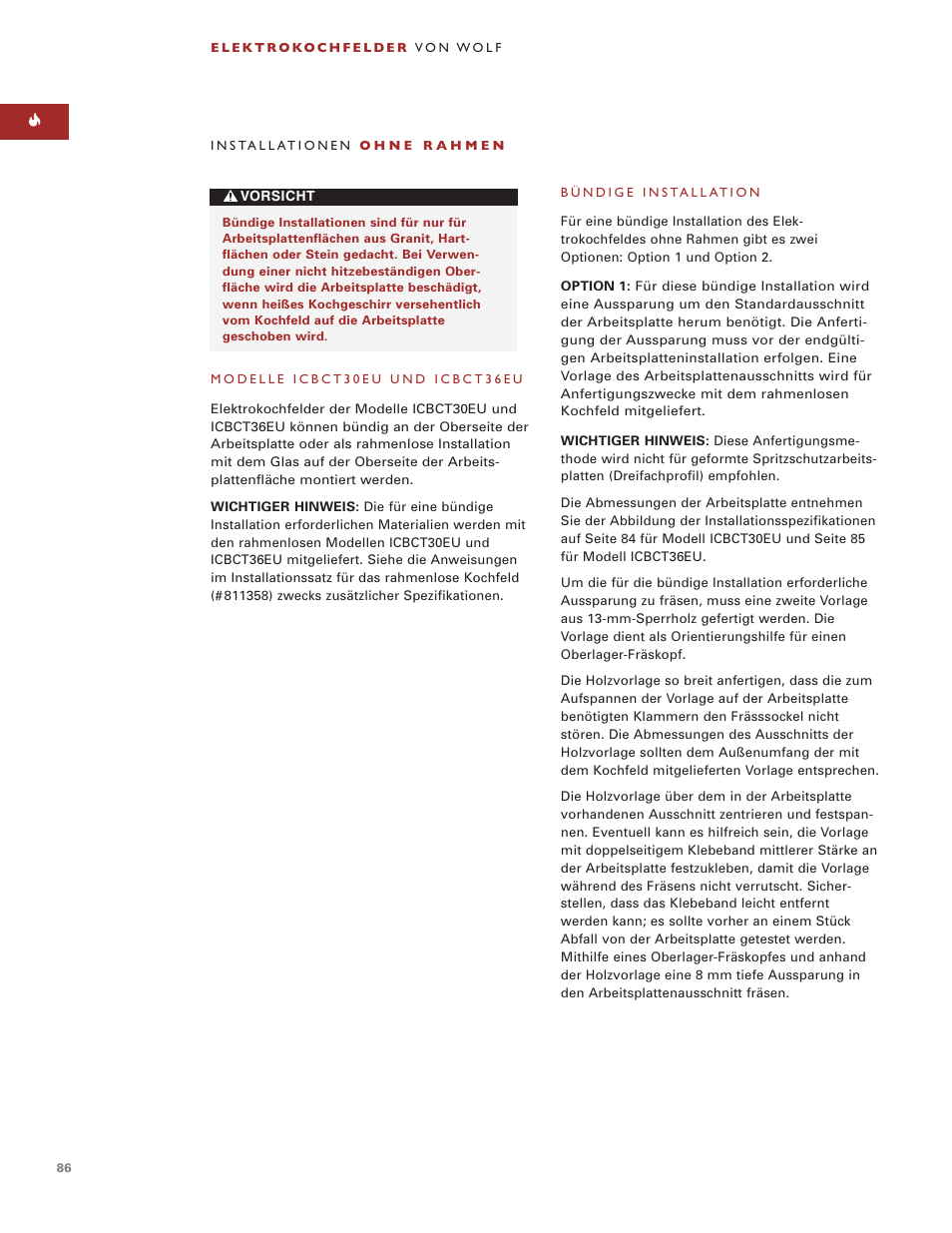 Wolf ICBCT30EU User Manual | Page 86 / 94