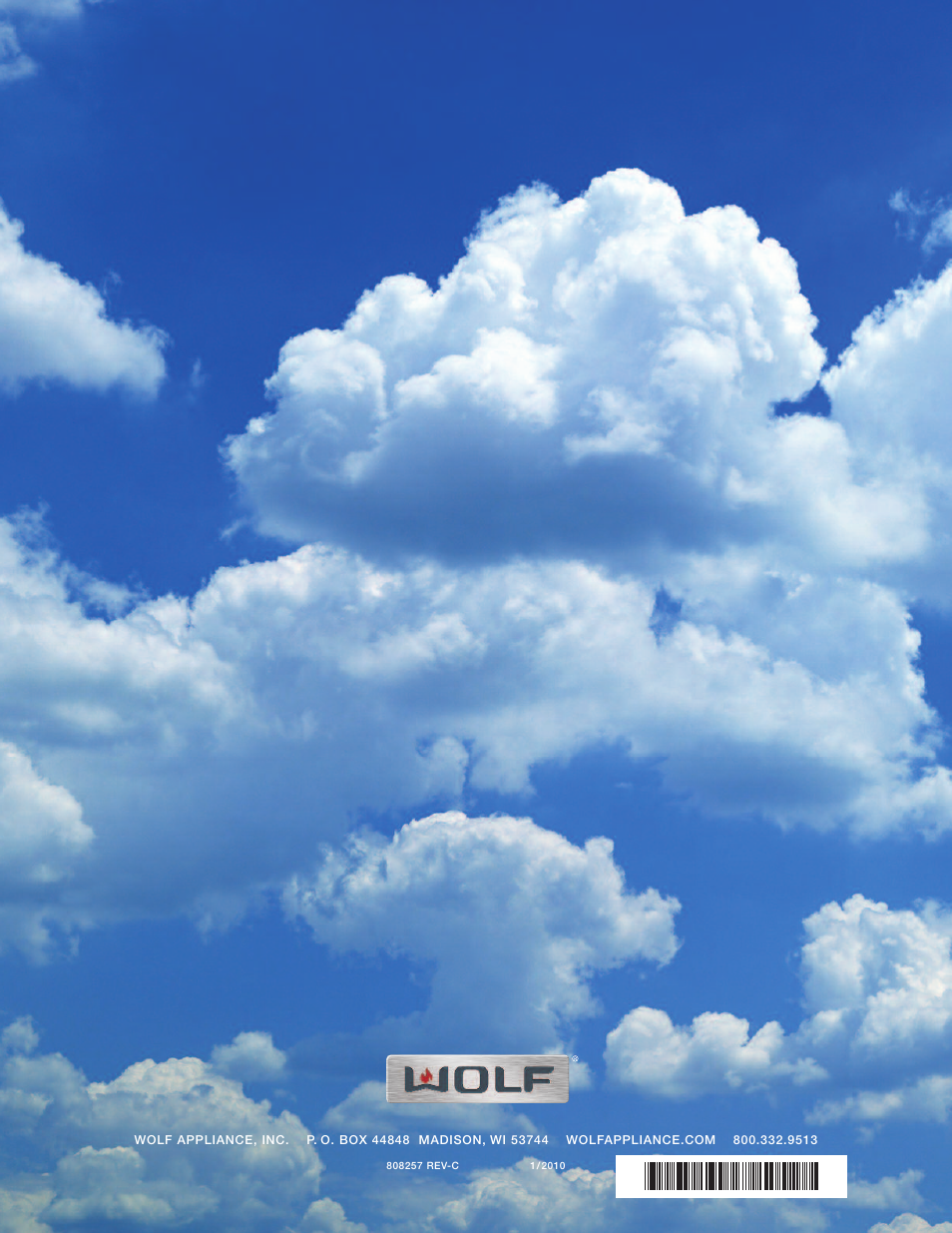 Wolf Downdraft Ventilation User Manual | Page 12 / 12