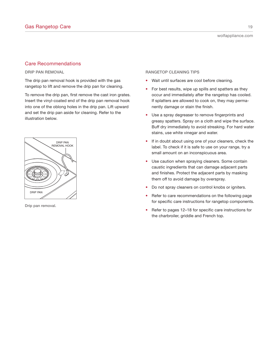 Wolf Range User Manual | Page 19 / 24