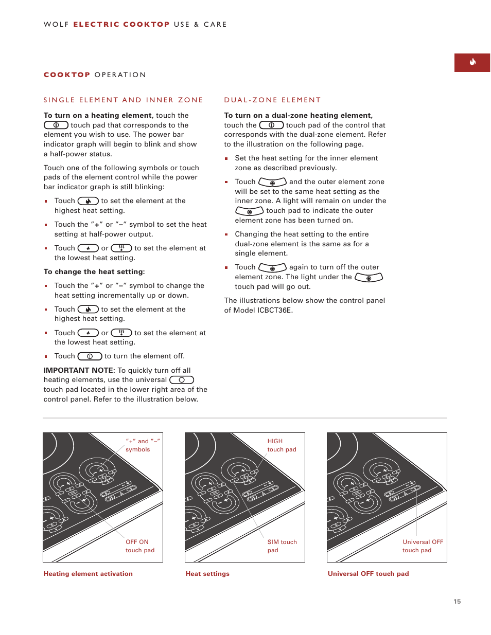 Wolf ICBCT36EU User Manual | Page 15 / 94