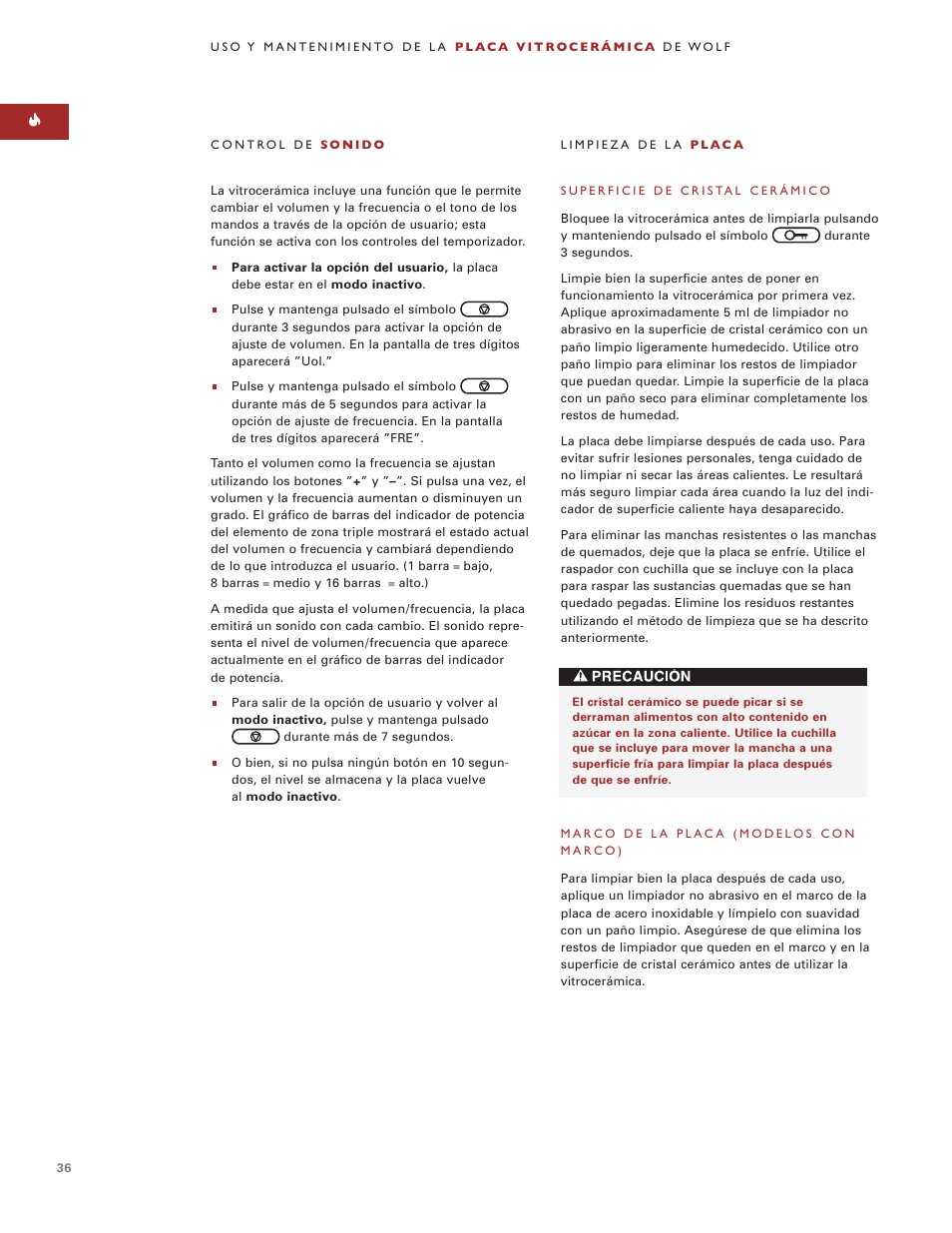 Wolf ICBCT36EU User Manual | Page 36 / 94