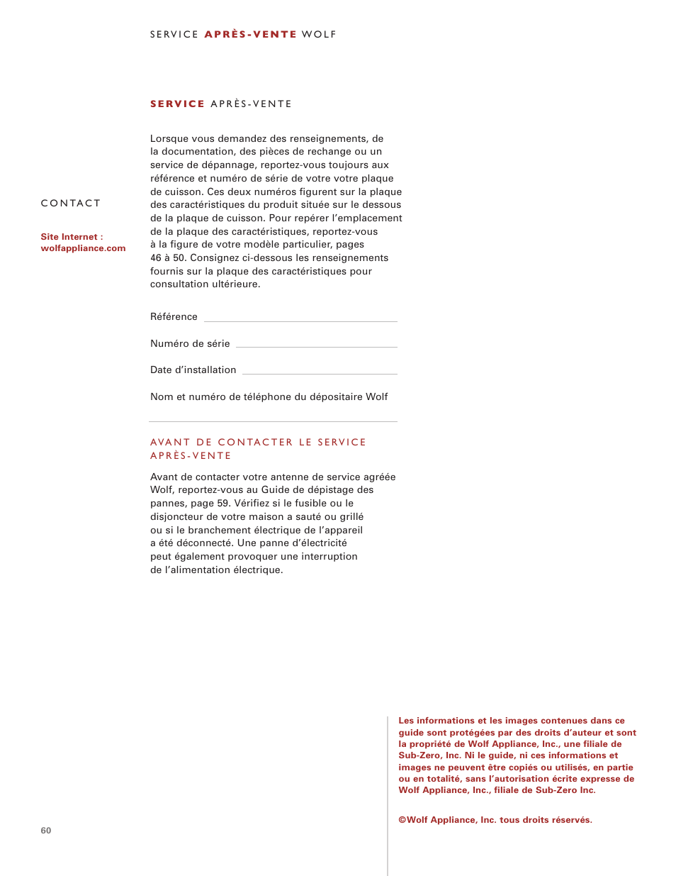 Wolf Induction s ICBCT30IU User Manual | Page 60 / 100