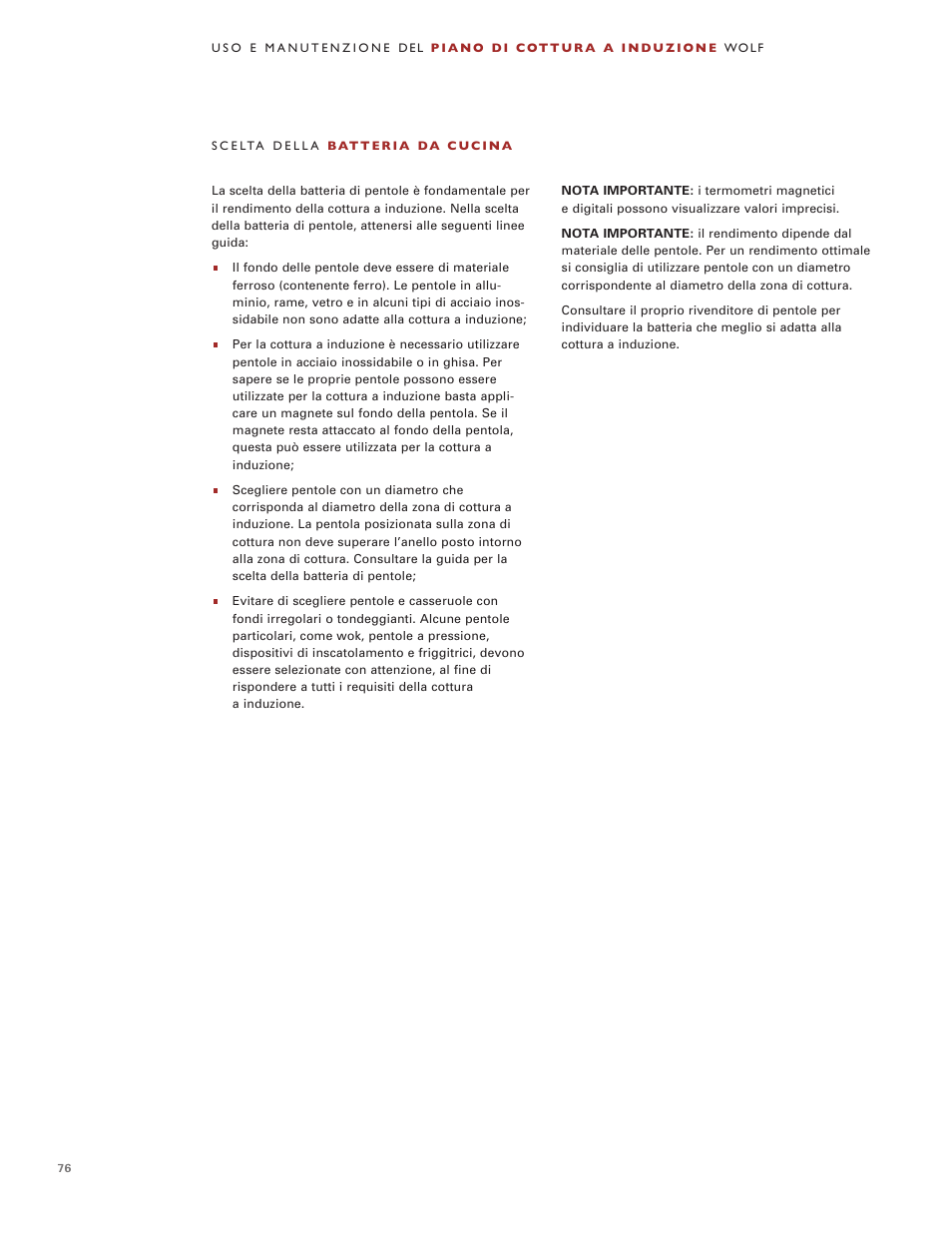 Wolf Induction s ICBCT30IU User Manual | Page 76 / 100