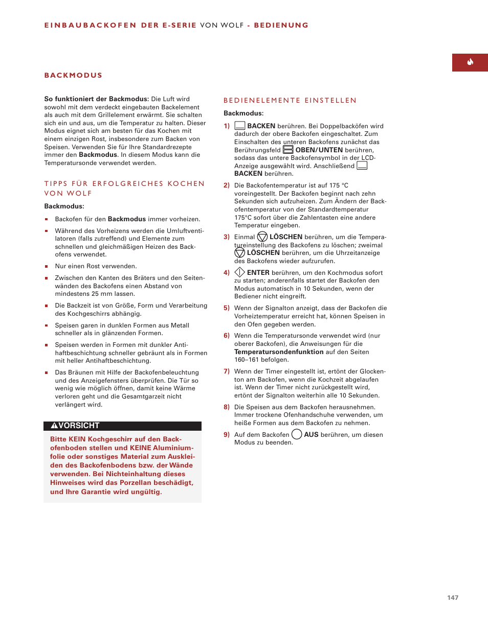 Wolf ICBSO30-2F/S User Manual | Page 147 / 169