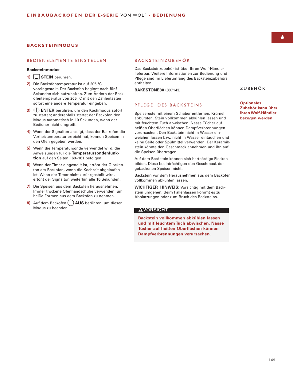 Wolf ICBSO30-2F/S User Manual | Page 149 / 169