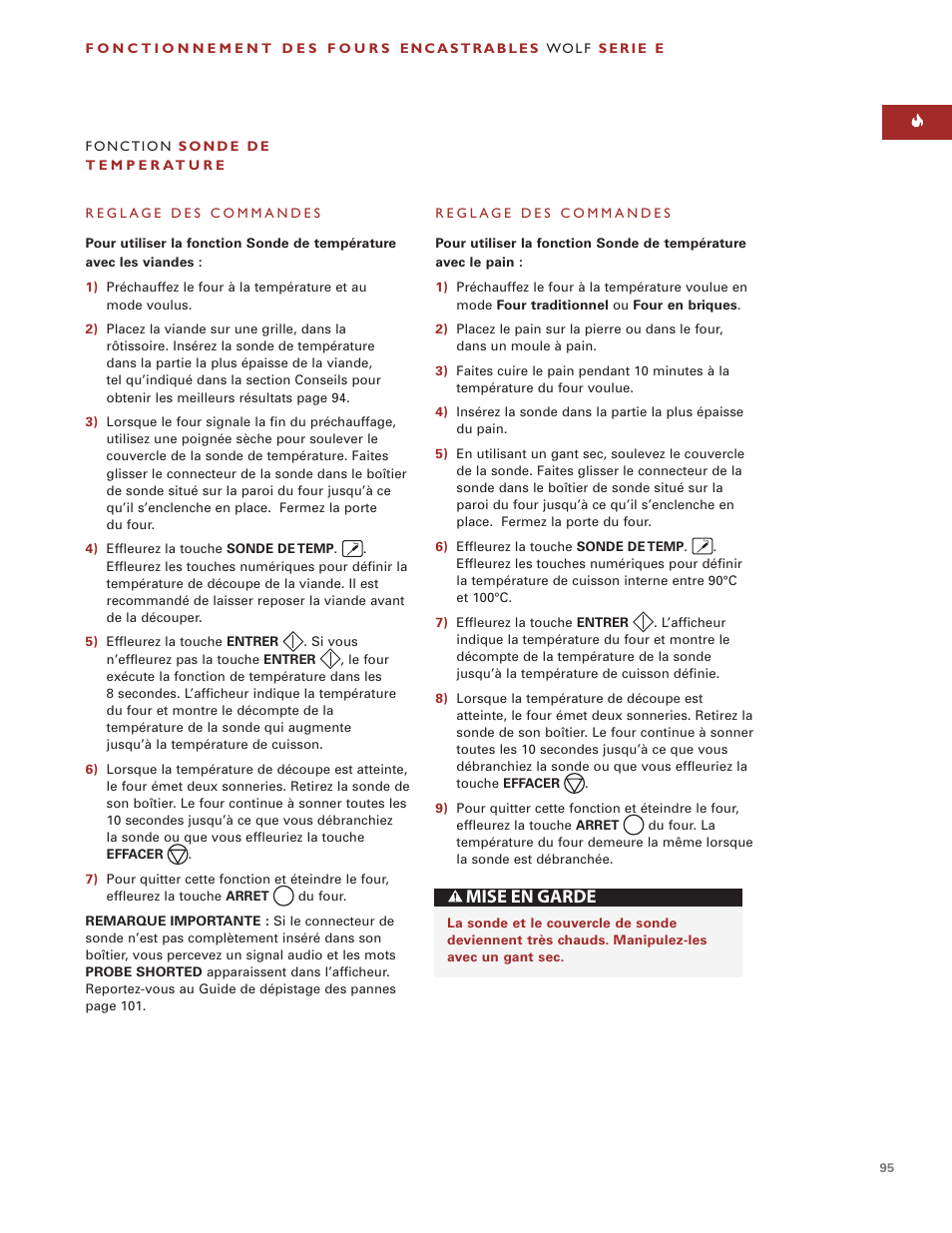 Mise en garde | Wolf ICBSO30-2F/S User Manual | Page 95 / 169