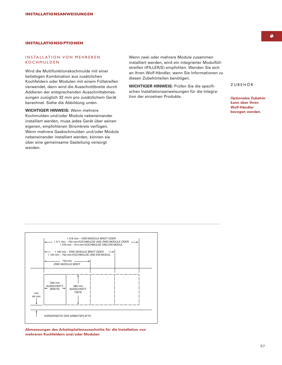 Wolf Multi-Function Cooktop User Manual | Page 56 / 63