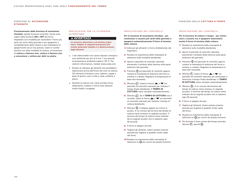 Wolf DUAL FUEL RANGES 105 User Manual | Page 102 / 140