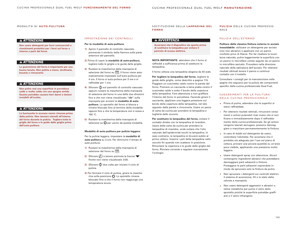 Wolf DUAL FUEL RANGES 105 User Manual | Page 105 / 140