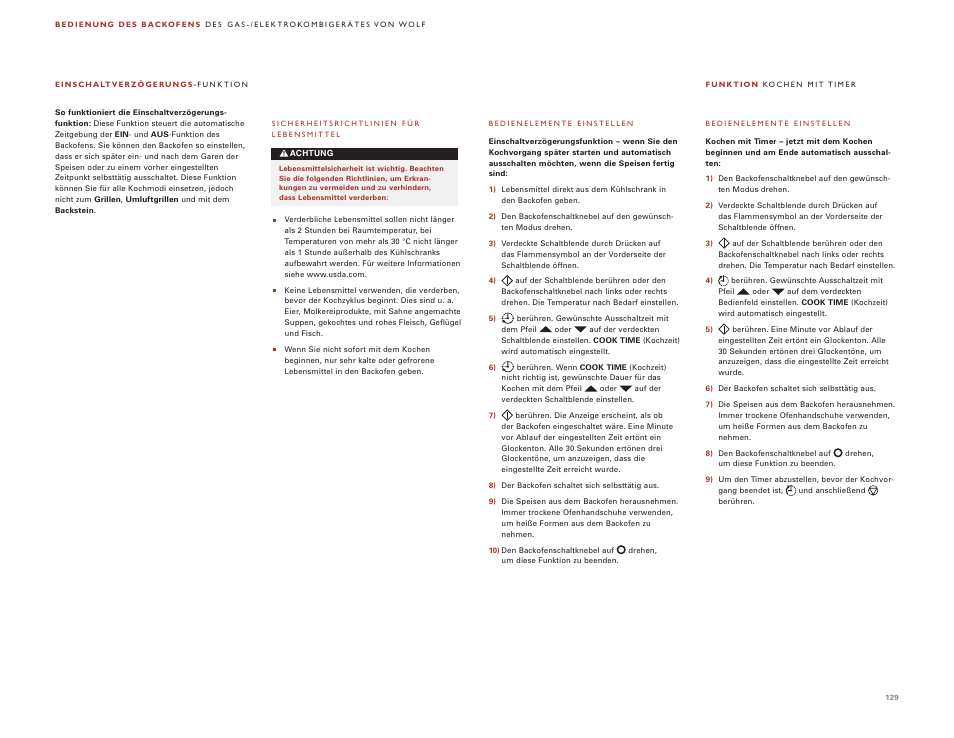 Wolf DUAL FUEL RANGES 105 User Manual | Page 129 / 140