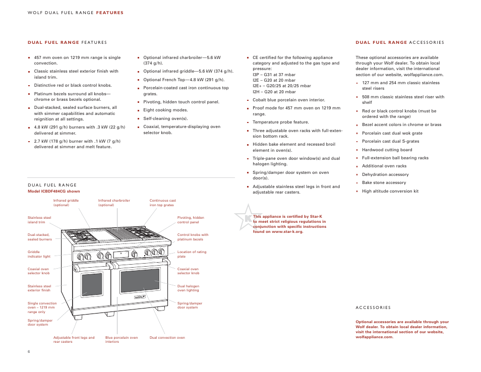 Wolf DUAL FUEL RANGES 105 User Manual | Page 6 / 140