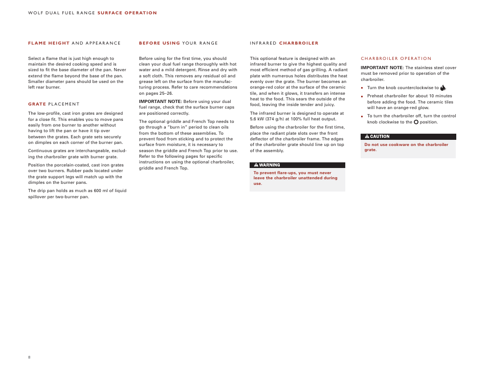 Wolf DUAL FUEL RANGES 105 User Manual | Page 8 / 140