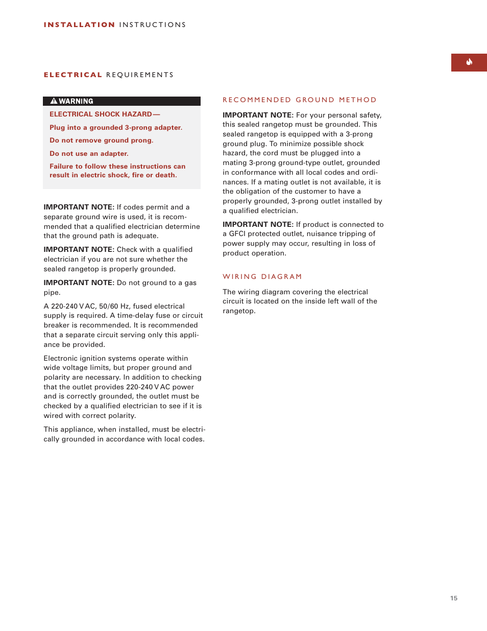 Wolf ICBSRT304 User Manual | Page 15 / 74