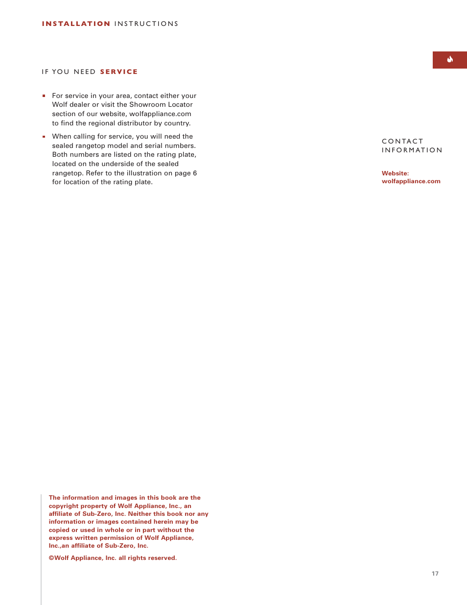 Wolf ICBSRT304 User Manual | Page 17 / 74