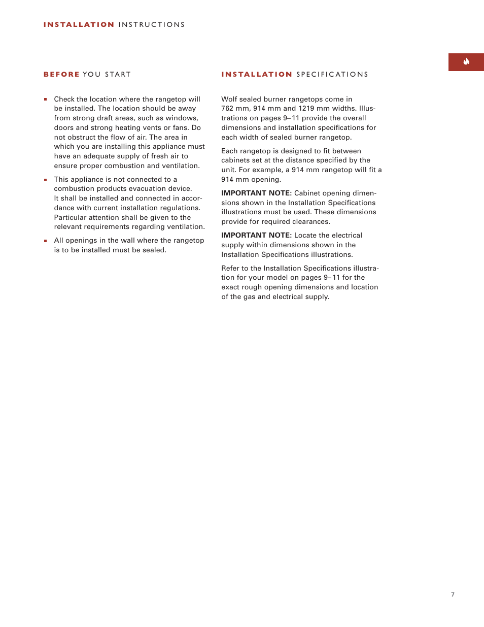 Wolf ICBSRT304 User Manual | Page 7 / 74