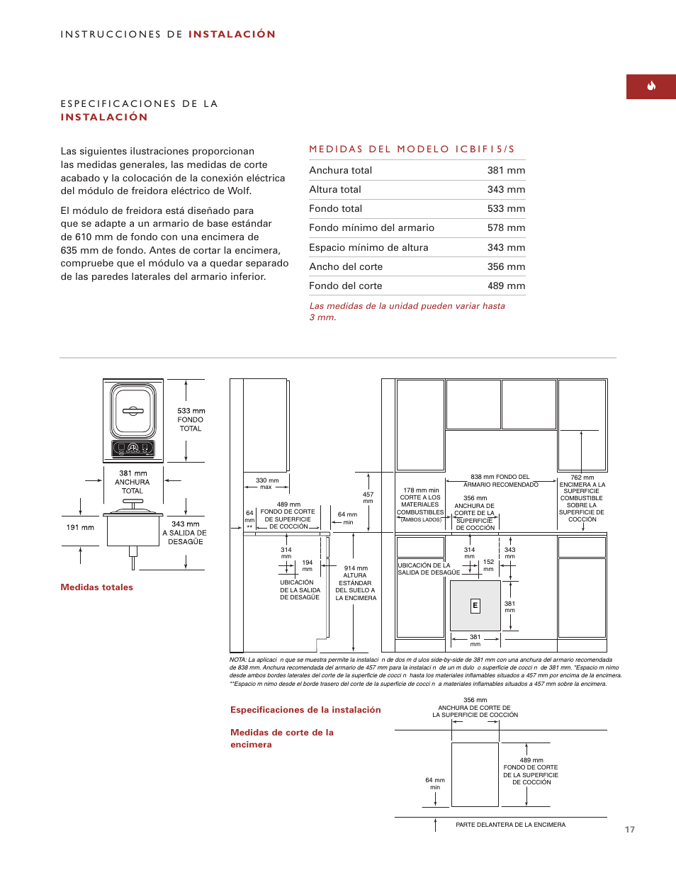 Wolf ICBIF15/S User Manual | Page 16 / 43