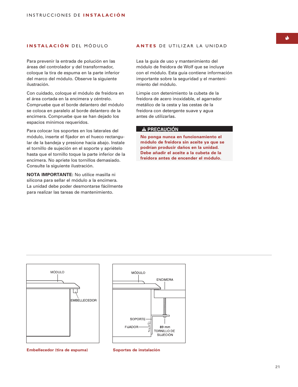 Wolf ICBIF15/S User Manual | Page 20 / 43