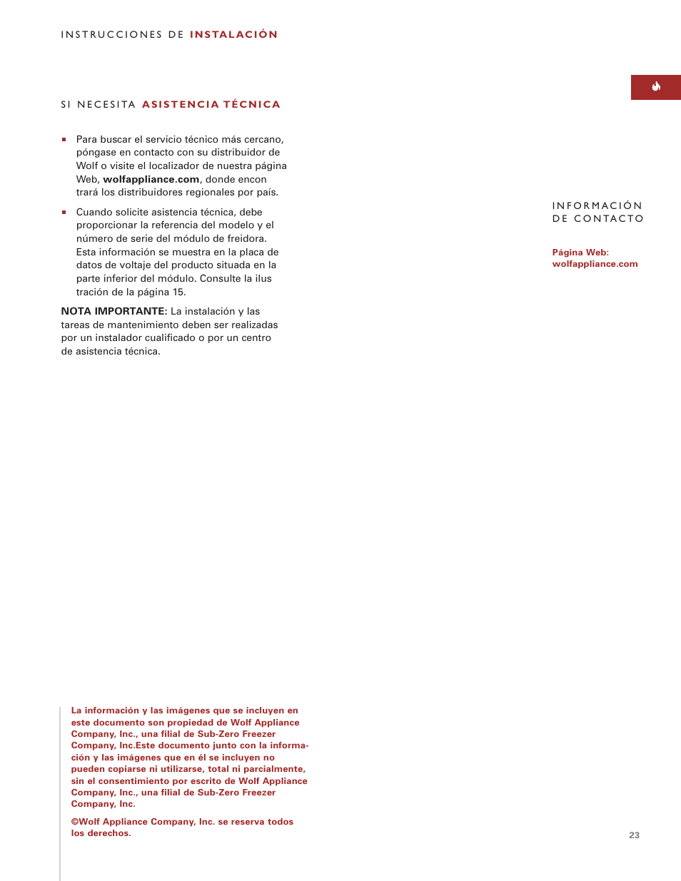 Wolf ICBIF15/S User Manual | Page 22 / 43