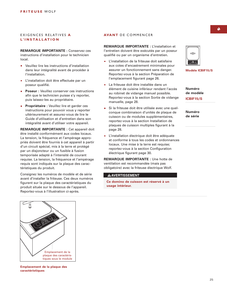 Wolf ICBIF15/S User Manual | Page 24 / 43