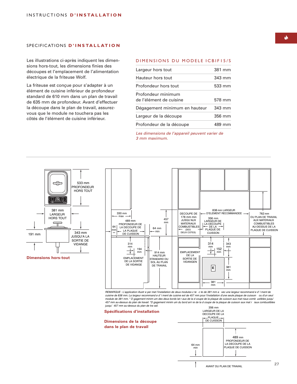 Wolf ICBIF15/S User Manual | Page 26 / 43