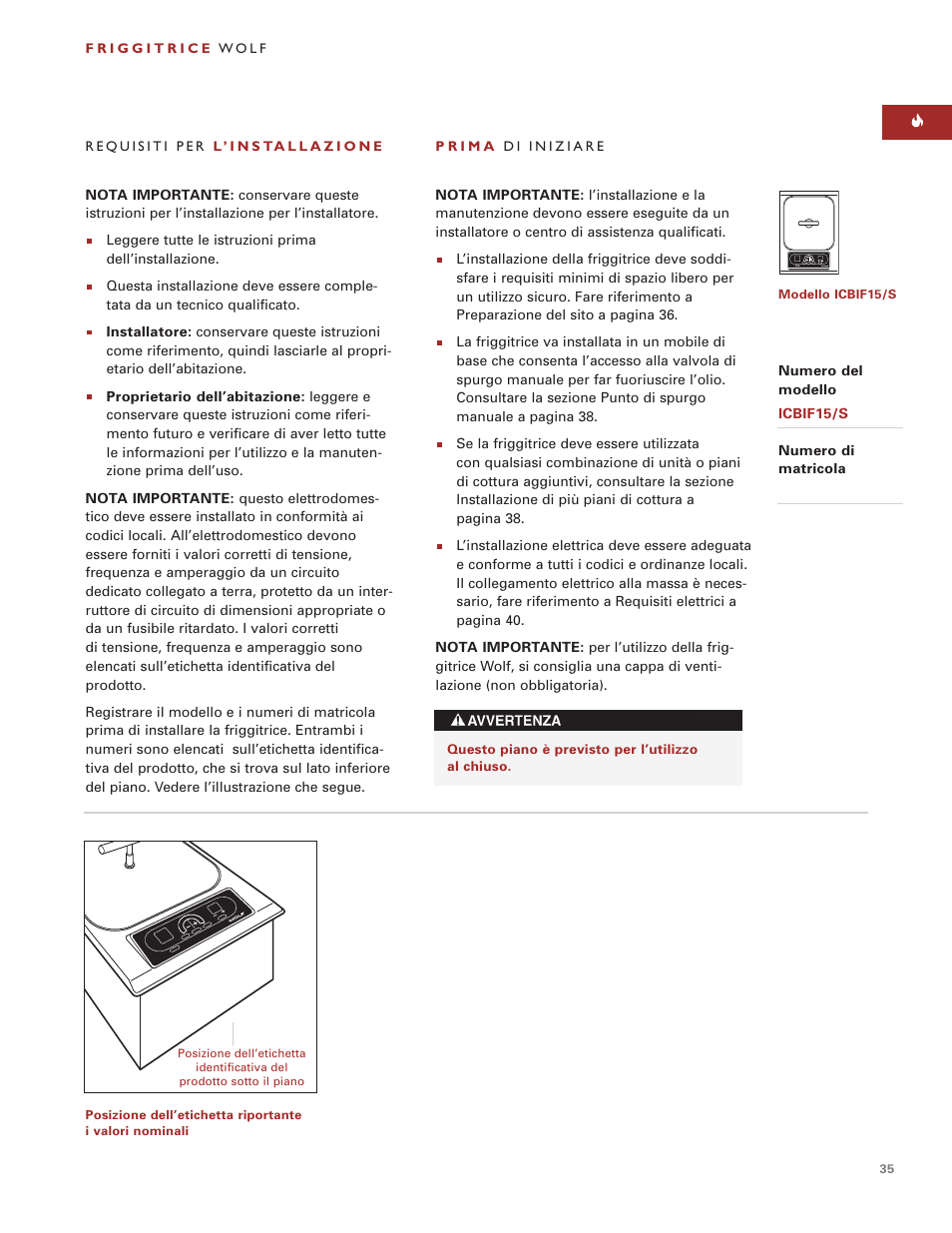 Wolf ICBIF15/S User Manual | Page 34 / 43