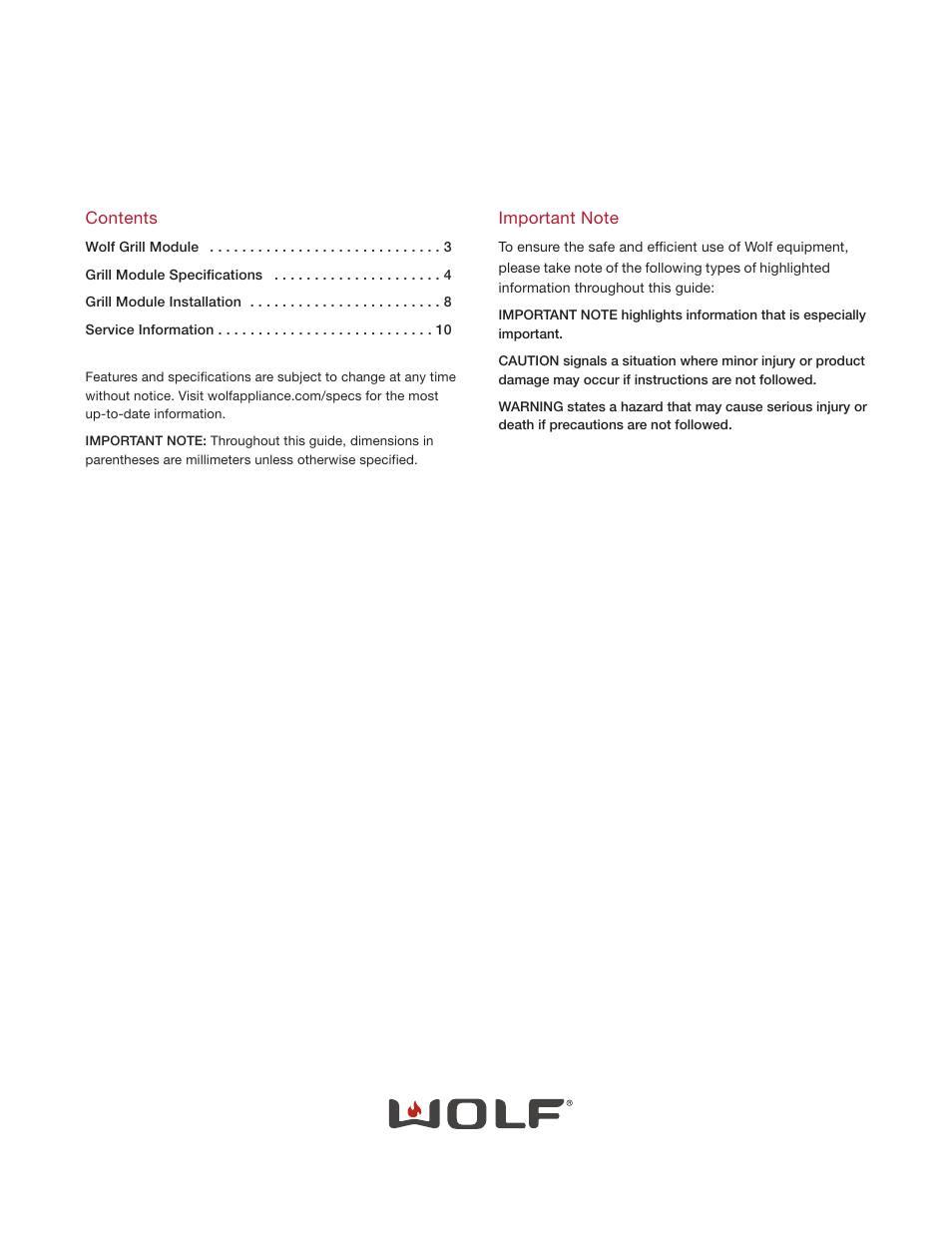 Wolf IG15/S User Manual | Page 2 / 12