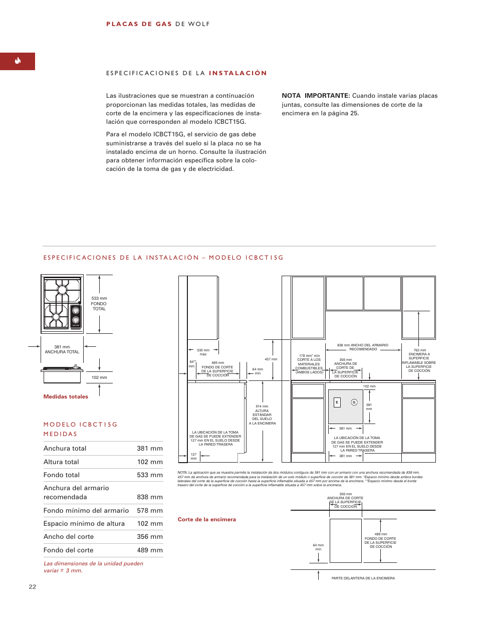 Wolf ICBCT15G User Manual | Page 22 / 74