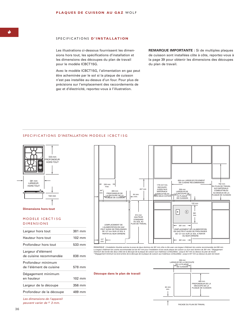 Wolf ICBCT15G User Manual | Page 36 / 74