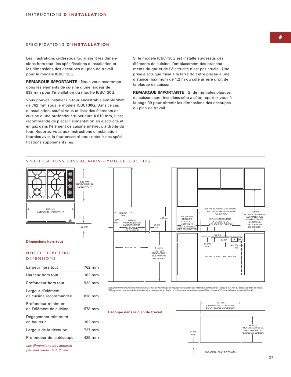 Wolf ICBCT15G User Manual | Page 37 / 74