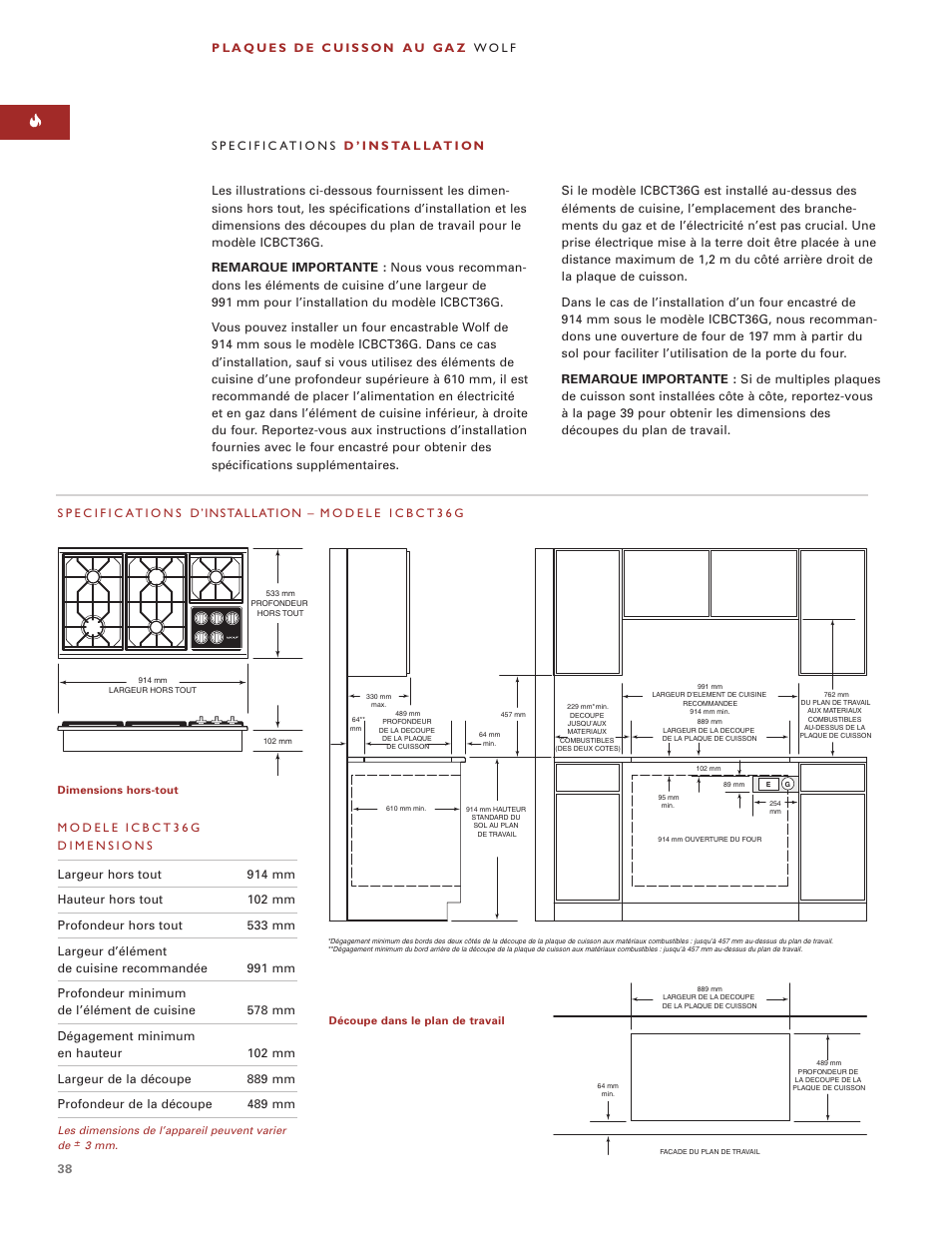 Wolf ICBCT15G User Manual | Page 38 / 74